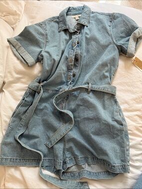 Billabong x The Salty Blonde light Denim romper